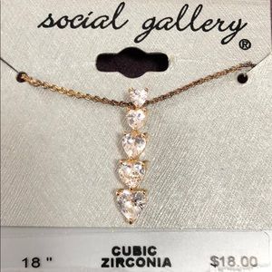 Gold tone cubic zirconia necklace